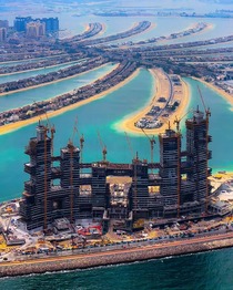 Royal Atlantis Resort under construction on the outer ring of the palm Jumeirah Dubai 
