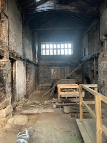 Ruined medieval hall awaiting restoration