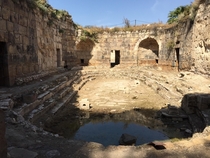 Ruins of Roman baths  meters from Israeli-Syrian border