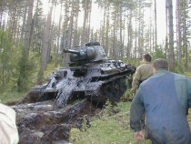 Russian tank commandeered by the Wehrmacht in World War II pulled out from the middle of an Estonian lake 