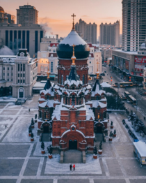 Saint Sophia Cathedral in winter Harbin China