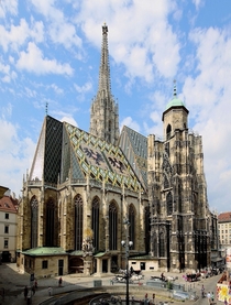 Saint Stephens Cathedral in Vienna Austria Built - Romanesque and Gothic architecture 