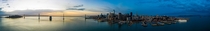 San Francisco at sunrise Ultrawide panorama 