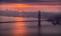 San Francisco California USA I was really worried as the forecast was cloudy but took a risk by waking up early and traveling an hour before the sunrise and was rewarded by this sight writes photographer Farhan 