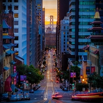San Francisco California USA Sunrise Over California Street photographed by Rob Ray 
