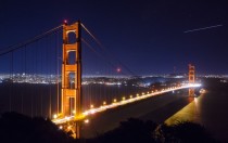 San Francisco Golden Gate Bridge at night 