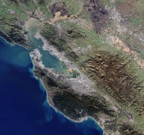San Fransisco Bay Area acquired by Landsat- on  January  