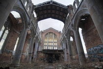 Sanctuary Inside the Long Abandoned City Methodist Church in Gary Indiana 