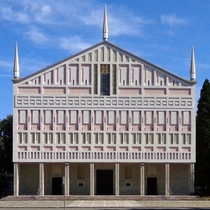 Santa Barbara Church San Donato Italy designed by Mario Bacciocchi in  