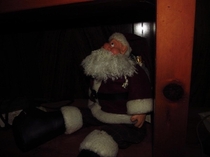 Santa Claus sitting in an abandoned house in Clarksville Tennessee