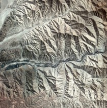 Satellite image of the foothills of the Andes near the southern coast of Peru 