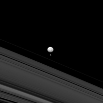 Saturns moons Mimas and Pandora remind us of how different they are when they appear together 