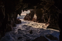 Sea cave at Pfeiffer Beach - Big Sur Coastline California 