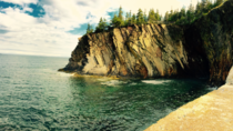 Sea cliffs at The Ovens near Lunenburg Nova Scotia 