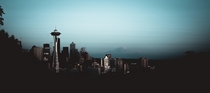 Seattle Washington with a view of Mt Rainier  OC
