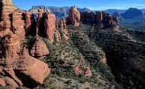 Sedona AZ as seen from a helicopter x 