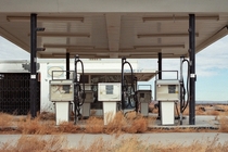 Self serve Abandoned gas station along old route  in the mojave desert Newberry Springs CA  Photo by eyetwist 