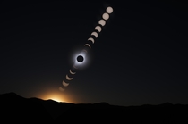 Setting Eclipsed Sun Composite from Vicuna Chile 