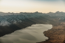 Shadows Cast From The Southern Alps Landing On Lake Pukaki 
