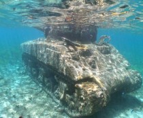 Sherman Tank at Invasion Beach Saipan 