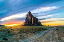 Ship Rock New Mexico Sunset Photographed by Ronald Soo 