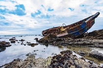 Shipwreck on the coast of Vandenberg AFB