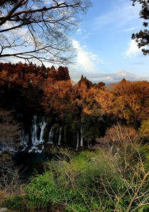 Shiraito falls near Mount Fuji Japan 