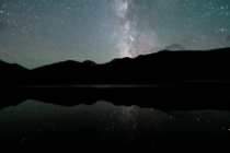 Shooting star over hyalite reservoir Bozeman MT 