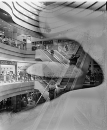 Shopping mall -  Sadly I got something wrong in developing so you can only guess what the photo would have looked like