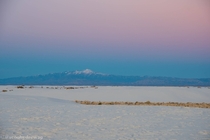 Sierra Blanca from White Sands during a sunset 