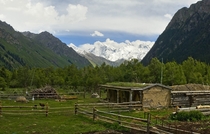 Simple livestock farming in mountainous terrain Xinjiang 