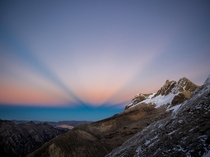 Since it seems that you guys like Peru heres the most stunning sunrise Ive ever witnessed - cut by the jagged peaks of the Cordillera Blanca 