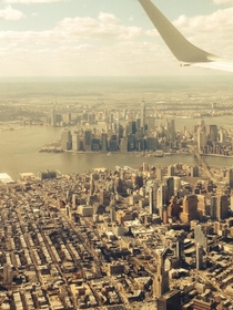 Since we saw the pan view here is JerseyManhattanBrooklyn from plane today 