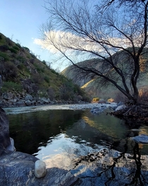 Sitting by the river and watching it flow Kings River CA USA 