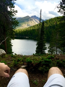 Sitting in Front of a Real Life Painting - Bear Lake Rocky Mountain National Park 