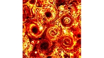 Six cyclones can be seen at Jupiters south pole in this infrared image taken on Feb   during the rd science pass of NASAs Juno spacecraft Junos Jovian Infrared Auroral Mapper JIRAM instrument measures heat radiated from the planet at an infrared wavelengt