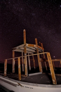 Skeletal remains of holidays past haunt this place The lack of light pollution at the Salton sea is something every photographerstargazer should experience OC x