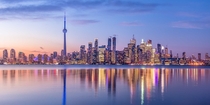 Skyline of Toronto at dusk facing northwest 