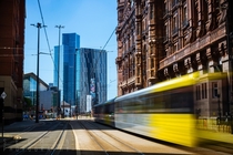 Skyscrapers Trams and the Midland Manchester UK 