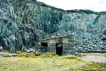 Small building at an abandoned slate mine in north Wales