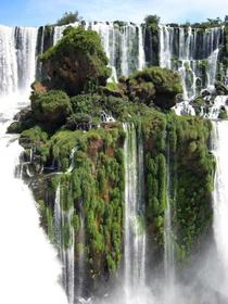 Small Island on Igauzu Falls Parana Brazil 