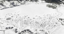 Snow artwork on frozen Lake Catamount Colorado by Sonja Hinrichsen 