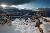 Snow on the Grand Canyon 