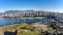 Snowless Vancouver in late January  from a drone 
