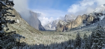 Snowy day in Yosemite California 