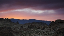 So many shots taken from the Alabama Hills solely feature the Eastern Sierra neglecting the Inyo Mountains to the east 