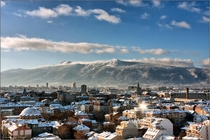 Sofia Bulgaria in winter 