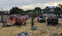 Some beautiful rust on these abandoned tanks and trucks in Armenia