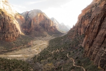 Some more Zion with hiking path for scale  x  