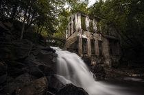 Some slow silky water at the Carbide Willson Ruins Meech Lake Quebec 